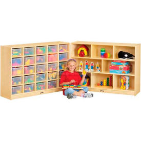 Jonti-Craft® 25 Cubbie Mobile Fold-N-Lock With Clear Trays 96