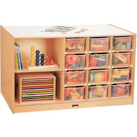 Jonti-Craft® Mobile Storage Island Twin w/Clear Trays 48