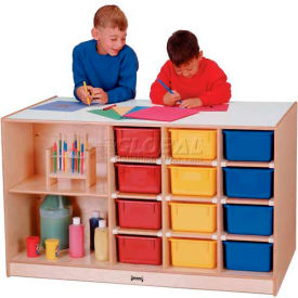 Jonti-Craft® Mobile Storage Island Twin w/Colored Trays 48