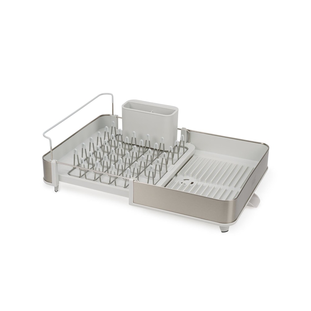 Joseph Joseph Extended Steel Dish Rack, 6-1/2inH x 20-3/4inW x 14-1/2inD, Stone MPN:851692