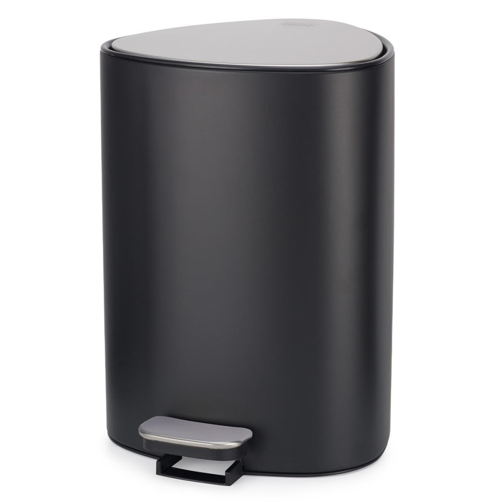 Joseph Joseph Corner 5-Liter Trash Can With Pedal Opening, 12inH x 8-1/2inW x 10inD, Black MPN:70595