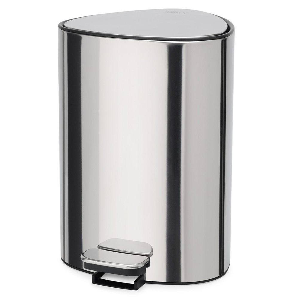 Joseph Joseph Corner Style Stainless Steel Step Waste Can, 1.3 Gallon, Silver MPN:70596