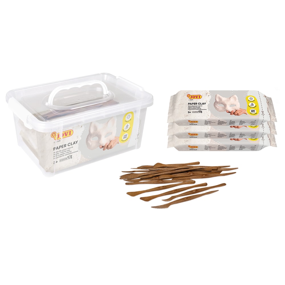 Jovi Paper Clay School Pack, 3 Bars 1.5lb & 20 Spatulas MPN:JOVSB3