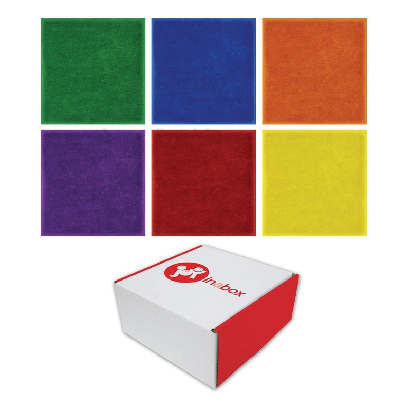 Joy Carpets Joy In A Box Carpet Squares, 16in x 16in, Assorted Colors, Pack Of 24 Squares MPN:JG-832