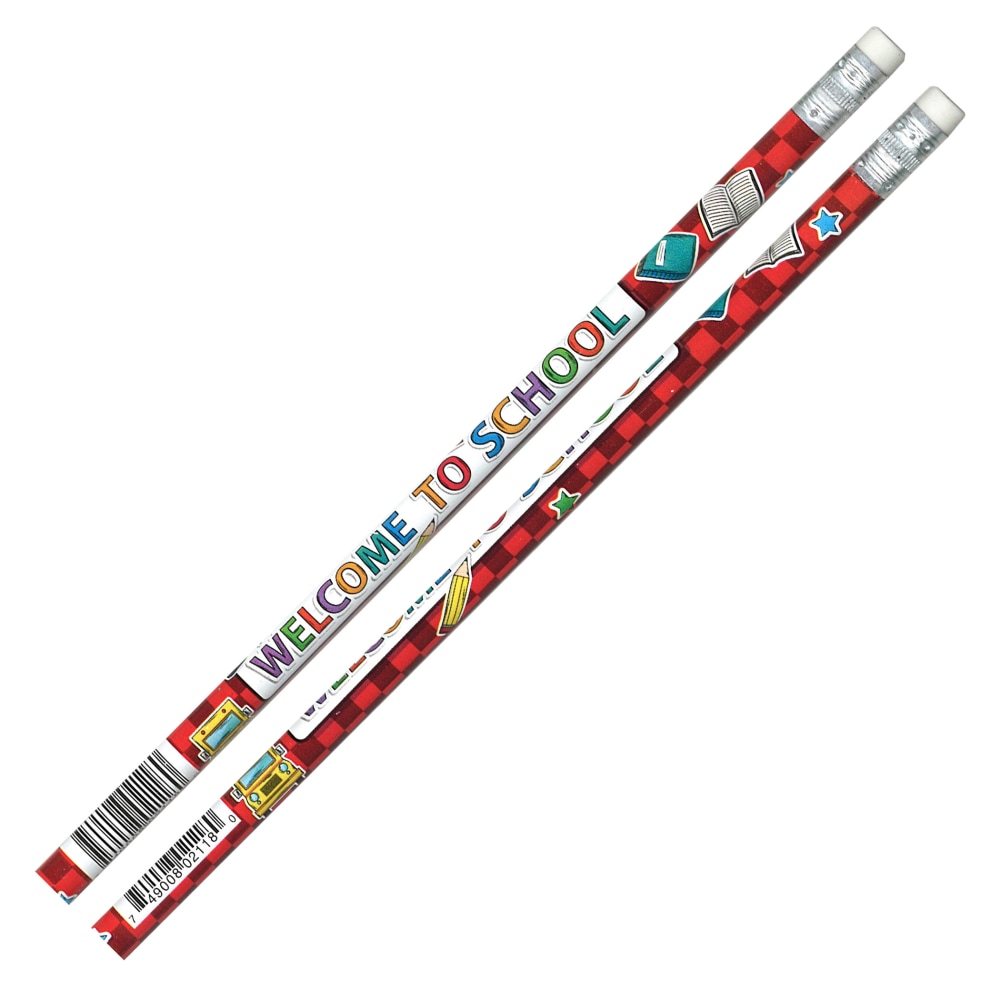 J.R. Moon Pencil Co. Pencils, HB #2/Medium, Welcome To School!, Multicolor, Pack Of 144 Pencils MPN:JRM02118G