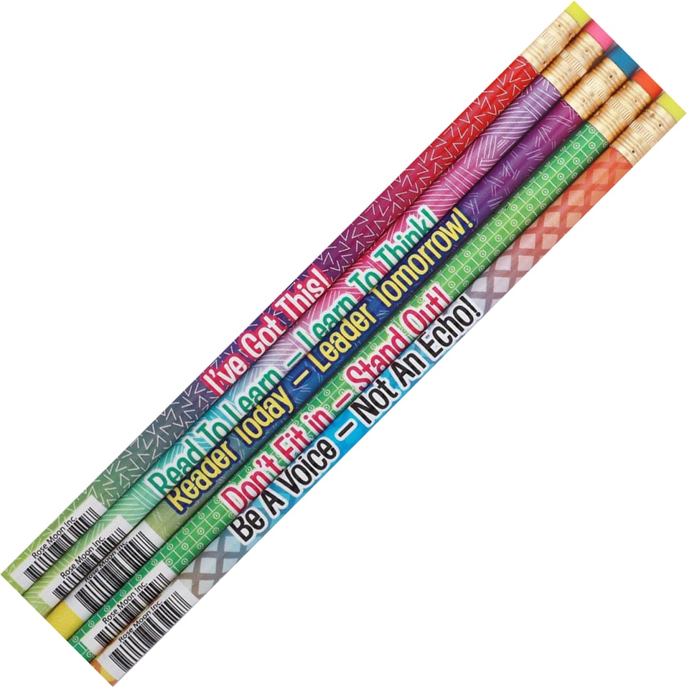 J.R. Moon Pencil Co. Motivate Me Pencils, No. 2, Medium, Multicolor, Box Of 144 Pencils MPN:JRM53229G