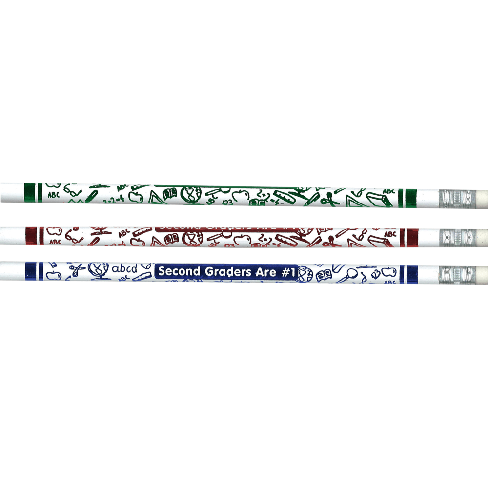 J.R. Moon Pencil Co. Pencils, HB #2/Medium, Second Graders Are #1, Multicolor, Pack Of 144 Pencils MPN:JRM7862G
