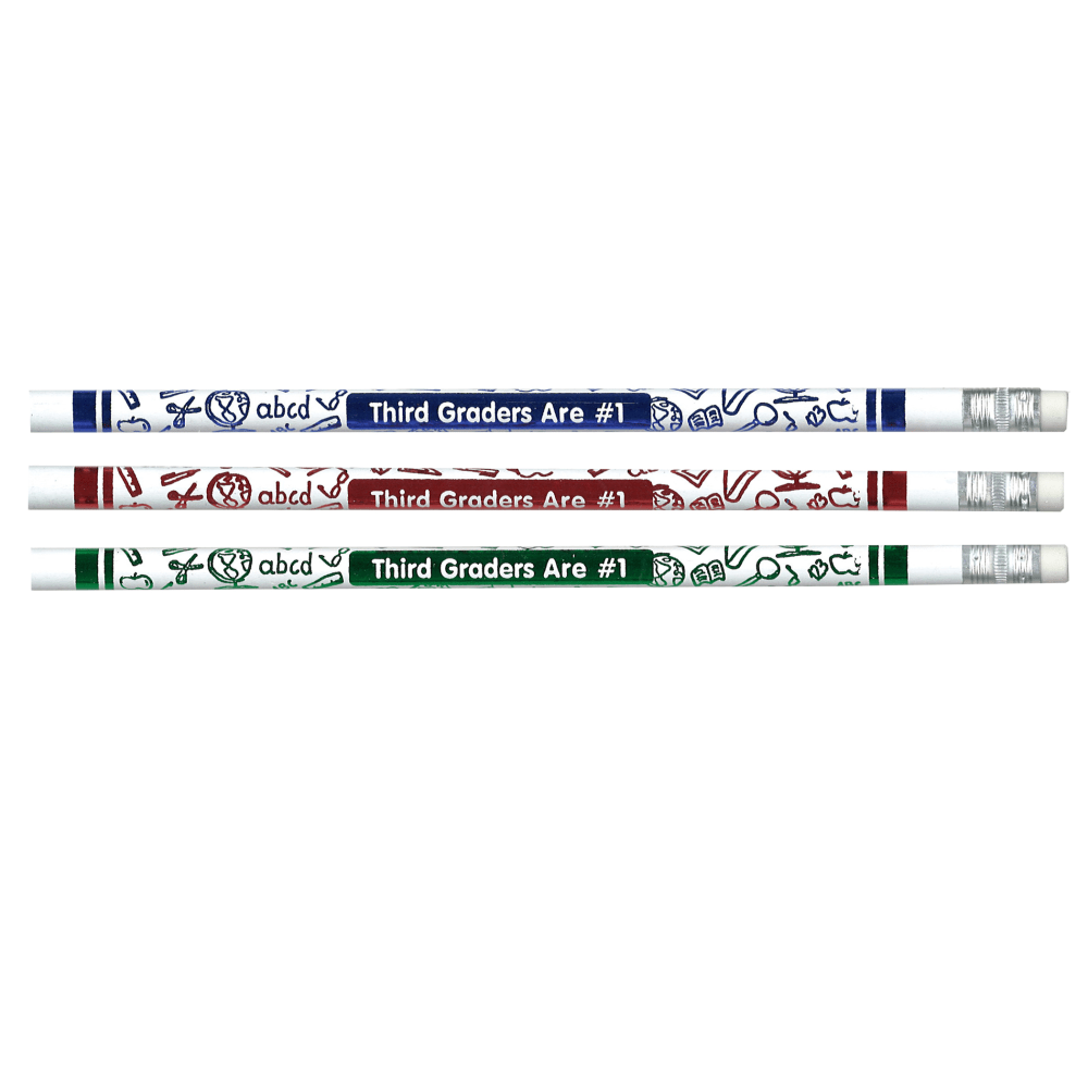 J.R. Moon Pencil Co. Pencils, HB #2/Medium, Third Graders Are #1, Multicolor, Pack Of 144 Pencils MPN:JRM7863G