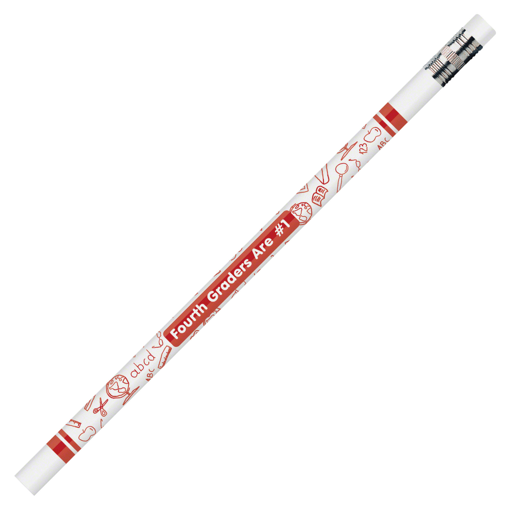 J.R. Moon Pencil Co. Pencils, HB #2/Medium, Fourth Graders Are #1, Multicolor, Pack Of 144 Pencils MPN:JRM7864G