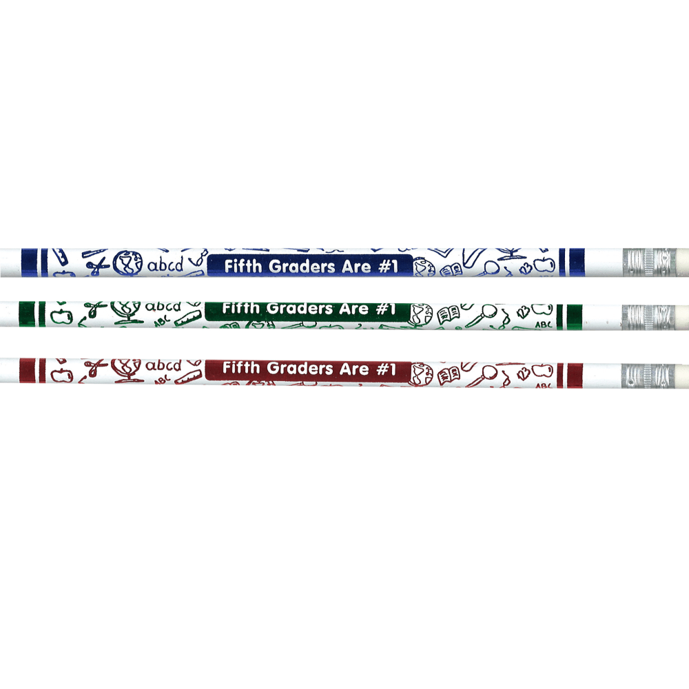 J.R. Moon Pencil Co. Pencils, HB #2/Medium, Fifth Graders Are #1, Multicolor, Pack Of 144 Pencils MPN:JRM7865G