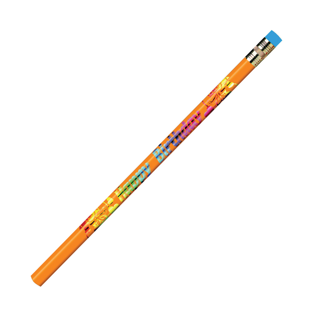J.R. Moon Pencil Co. Pencils, 2.11 mm, #2 HB Lead, Happy Birthday, Multicolor, Pack Of 144 MPN:JRM7904B-12