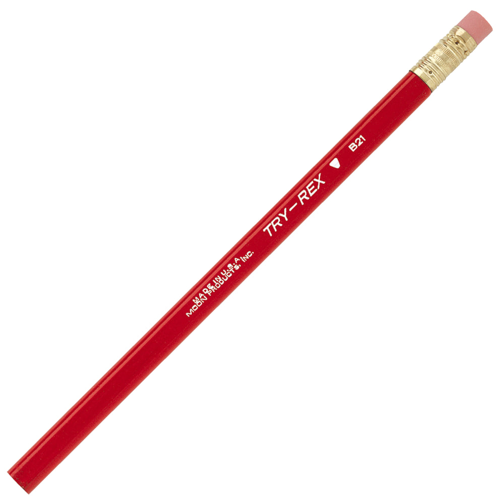 J.R. Moon Pencil Co. Try Rex Pencils, Jumbo, #2 Soft Lead, 2.11 mm, Red, Pack Of 36 MPN:JRMB21T-3