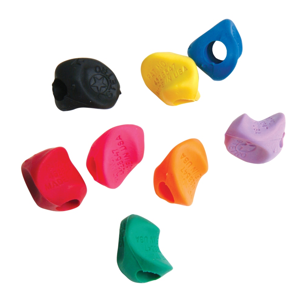 J.R. Moon Pencil Co. Stetro Pencil Grips, 1 1/2in x 1in, Multicolor, 36 Grips Per Pack, Set Of 2 Packs MPN:JRMST36-2