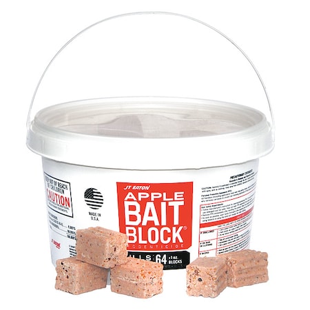 Rodenticide Apple Bait Blocks, Diphacinone, 4 lb Pail, (64) 1 oz Blocks, Red MPN:704-AP