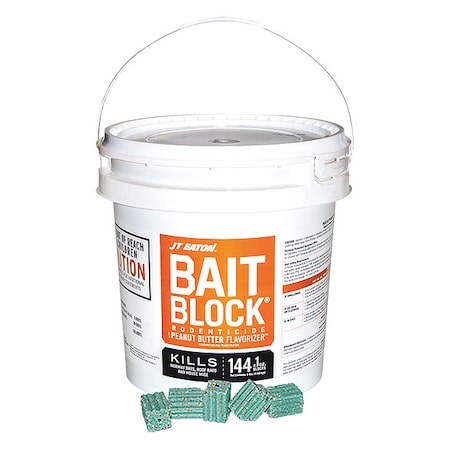 9 lb Bait Block Rodenticide, Green Blocks, Peanut Butter Flavorizer, 144 Blocks Per Pail MPN:709-PN