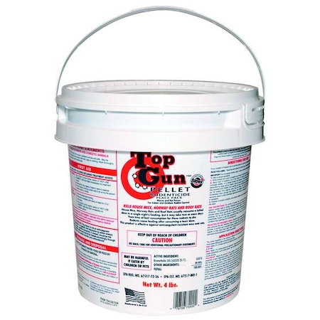 Rodenticide, Green Pellets, 4 lb. Pail, 128PK MPN:754