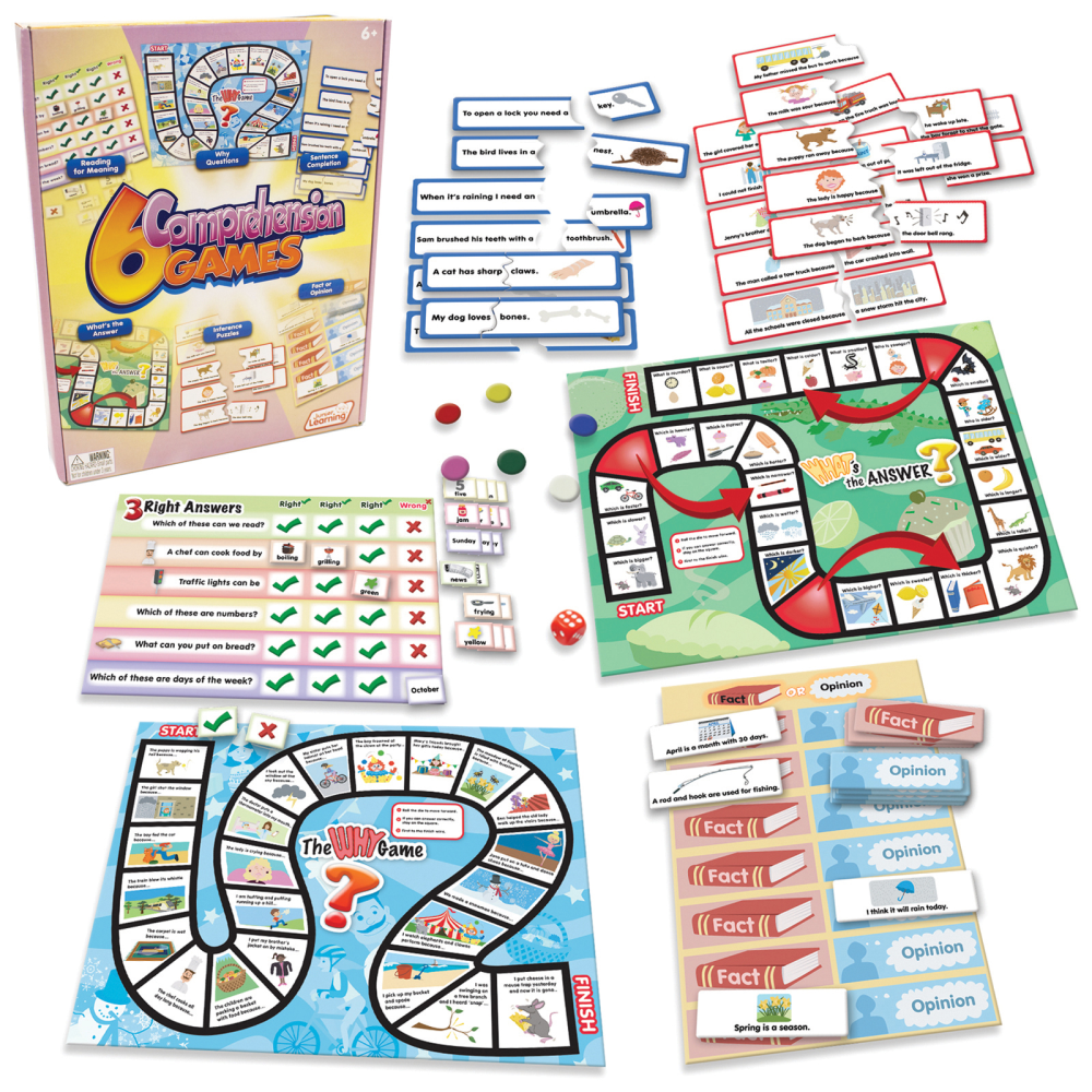 Junior Learning 6 Comprehension Games, Grades 2-6 MPN:JRL406