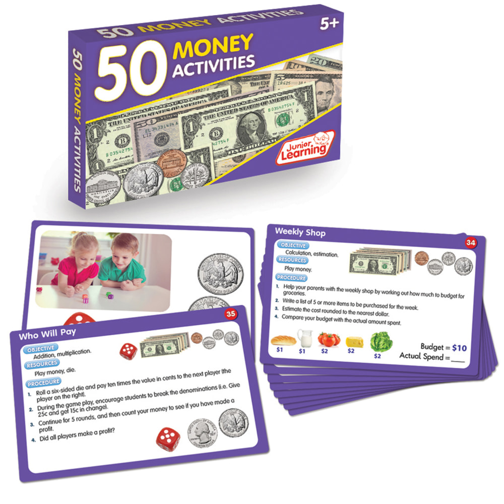 Junior Learning 50 Money Activities Set, Multicolor, Grades K To 5 MPN:JRL336