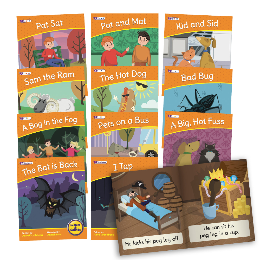 Beanstalk Books Fiction Books, Letters & Sounds Phase 2, Set Of 12 Books MPN:JRLBB106
