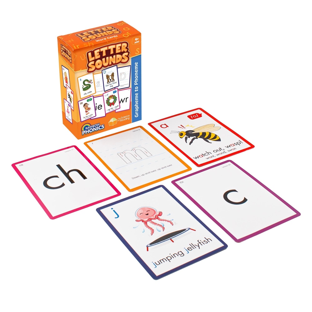 Junior Learning Rainbow Phonics Letter Sound Cards, Graphene To Phoneme MPN:JRLRP104