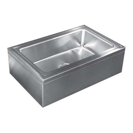 Mop Sink 16 in x 28 in, 1, Floor Mount, 16 ga. 304 Stainless Steel MPN:A47699-J