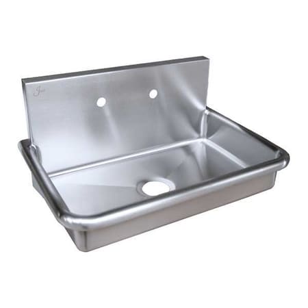 Hospital Sink 27 in x 16 1/2 in, 1, 2, Wall Mount, 14 ga. 304 Stainless Steel MPN:JADA3020-2-J