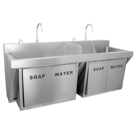 Scrub Sink 60 in x 17 1/2 in, 1, 2, Wall Mount, 304 Stainless steel MPN:JKS7702-NP-J