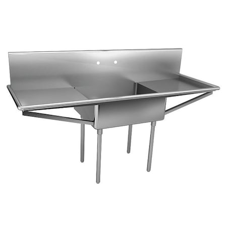 Scullery Sink 24 in x 24 in, 1, 2, Floor Mount, 304 Stainless steel MPN:NSFB124-24RL-2-J