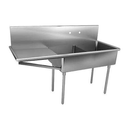 Scullery Sink 15 in x 24 in, 2, 2, Floor Mount, 304 Stainless steel MPN:NSFB230-24L-2-J