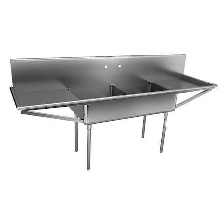 Scullery Sink 18 in x 24 in, 2, 2, Floor Mount, 304 Stainless steel MPN:NSFB236-24RL-2-J