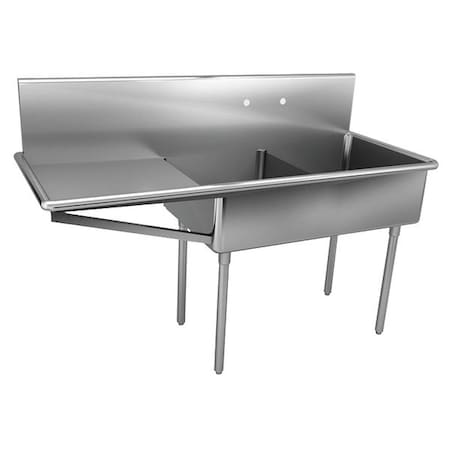 Scullery Sink 24 in x 24 in, 2, 2, Floor Mount, 304 Stainless steel MPN:NSFB248-24L-2-J
