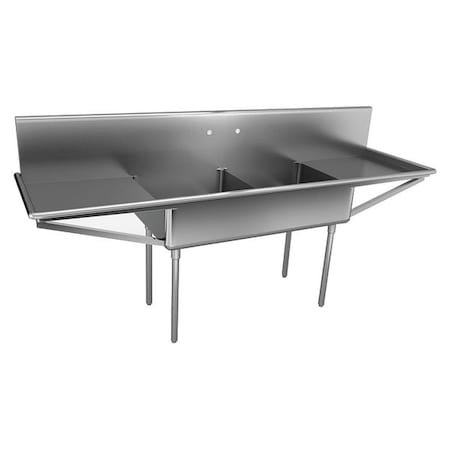 Scullery Sink 24 in x 24 in, 2, 2, Floor Mount, 304 Stainless steel MPN:NSFB248-24RL-2-J