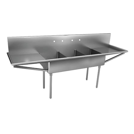 Scullery Sink 18 in x 24 in, 3, 4, Floor Mount, 304 Stainless steel MPN:NSFB354-24RL-2-2-J