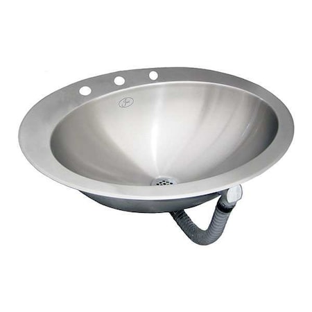 Bathroom Sink 17 1/2 in x 12 1/2 in, 1, 3, Counter Top, 18 ga. 304 Stainless Steel MPN:OLFADA16193-J