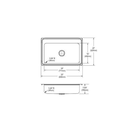 Bowl Drop-In Sink, 33