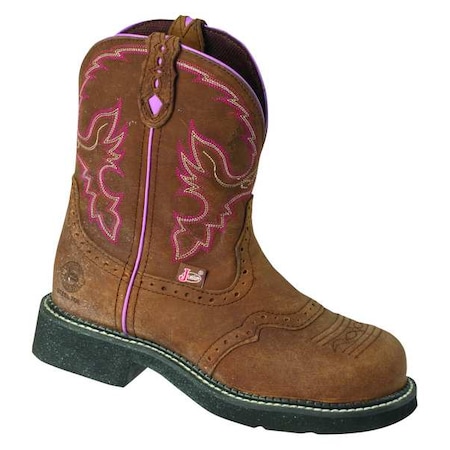 Women's Western Boot, 11 B, Steel Toe, 8 in H, Brown, WKL9980 MPN:GY9980