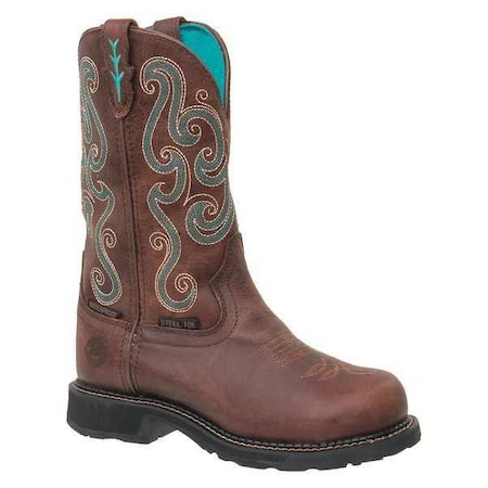 Women's Western Boot, 8 1/2 B, Steel Toe, 11 in H, Brown, WKL9991 MPN:GY9991