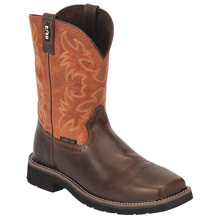 Actuator, Men's Western Boot, 11, D, Leather, 11 in Height, Brown MPN:SE4300