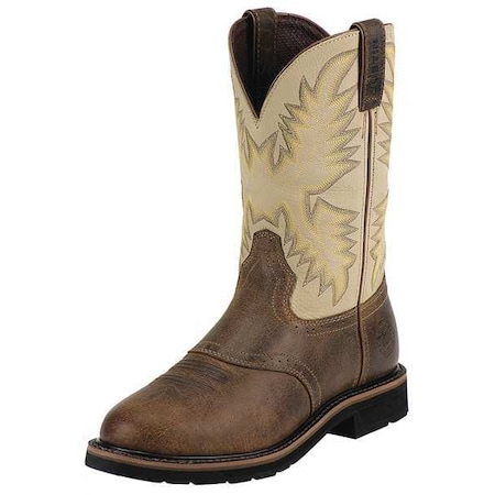 Men's Western Boot, 8 1/2 D, Steel Toe, 11 in H, Brown, WK4661 MPN:SE4661