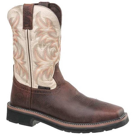 Men's Western Boot, 9 EE, Steel Toe, 11 in H, Brown, WK4684 MPN:SE4684