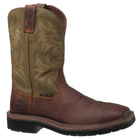 Men's Western Boot, 7 D, Steel Toe, 11 in H, Brown, WK4688 MPN:SE4688