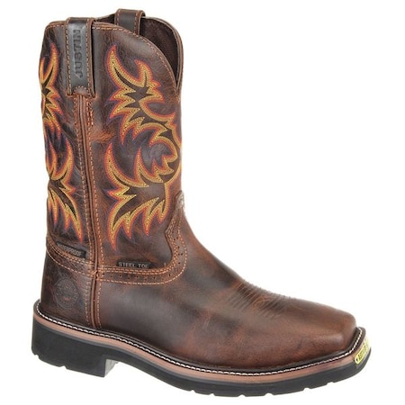 Men's Western Boot, 9 EE, Steel Toe, 11 in H, Brown, WK4690 MPN:SE4690