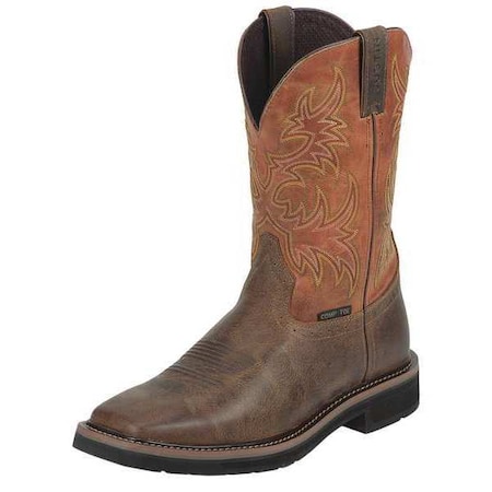 Men's Western Boot, 14, Composite Toe, 11 in H, Brown, WK4812 MPN:SE4812