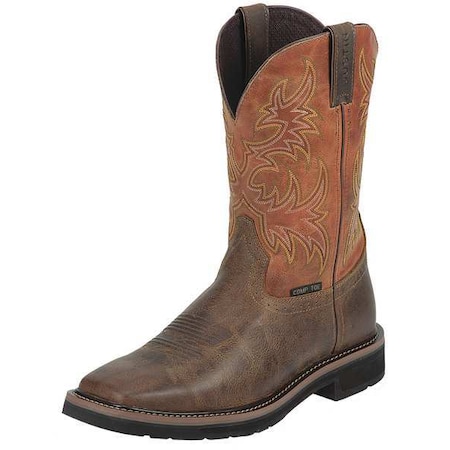 Stampede, Men's 11 in Composite Toe Western Boot, Brown, 13, D, WK4812 MPN:SE4812