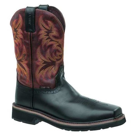 Men's Western Boot, 8, Composite Toe, 11 in H, Black, WK4818 MPN:SE4818