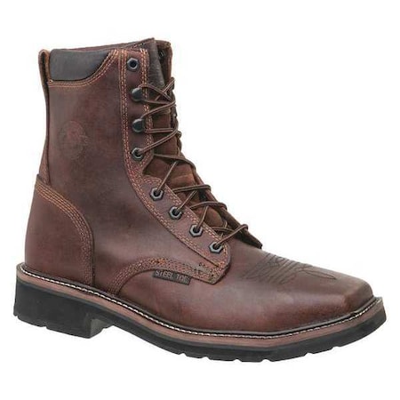 Men's 8-Inch Work Boot, 10 1/2 D, Steel Toe, 8 in H, Brown, WK682 MPN:SE682