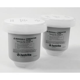 Justrite Non-Color Changing Activated Carbon Cartridge Replacement For Aerosolv System Pack of 2 28198