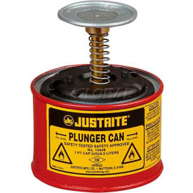 Justrite Plunger Can 1-Pint Red 10008 10008