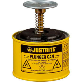 Justrite Plunger Can 1-Pint Yellow 10018 10018