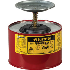 Justrite Safety Plunger Can - 2 Quart Steel 10208 10208